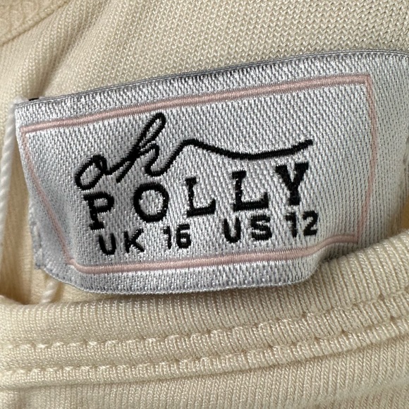 Oh Polly Axelle Sweetheart Neckline Flare Hem Jumpsuit Cream NWT Size 12 - Picture 9 of 12